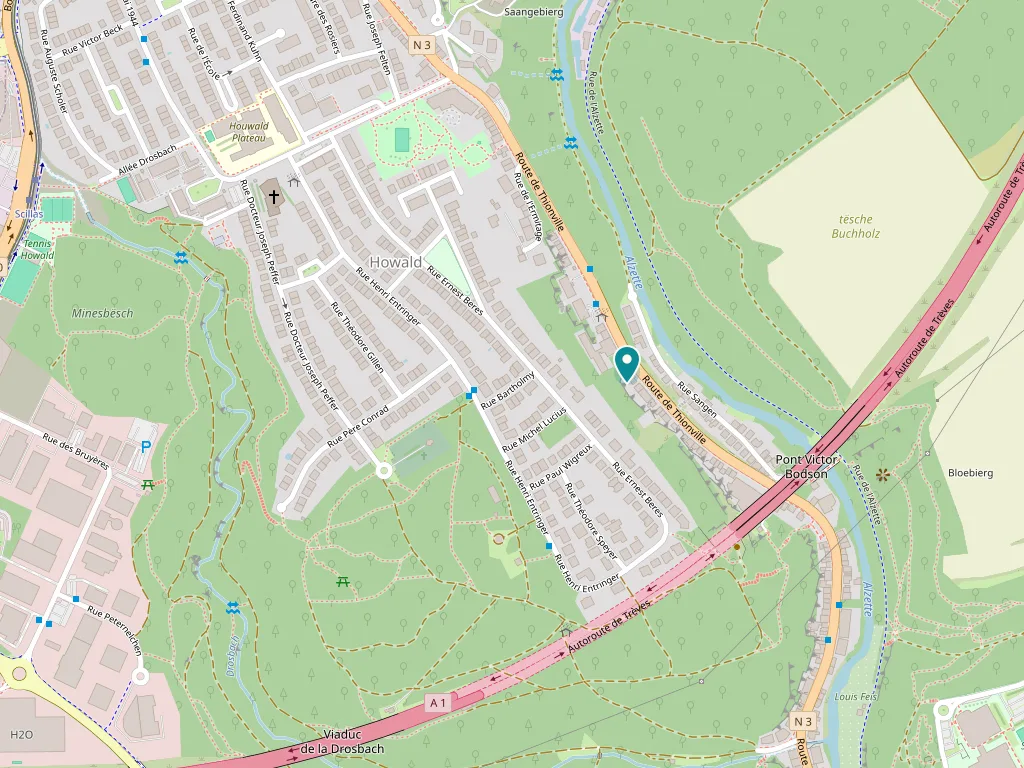 Le quartier de Howald, le cabinet marqué au 304A Route de Thionville